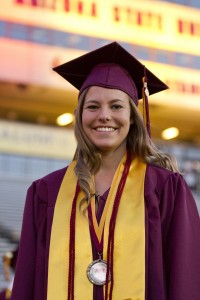 Gabrielle Palermo is the 2013 spring semester Outstanding Graduate of the Ira A. Fulton Schools of Engineering at Arizona State University. She's among other top ASU spring engineering grads with a record of exceptional achievement and contributions through their studies, research and community service. Photo: Jessica Slater/ASU.