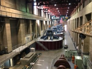 a photo of the inner working of the Hoover Dam with a caption of "Inside Hoover Dam. Photo credit: Usama Khalid, NUST/ASU."