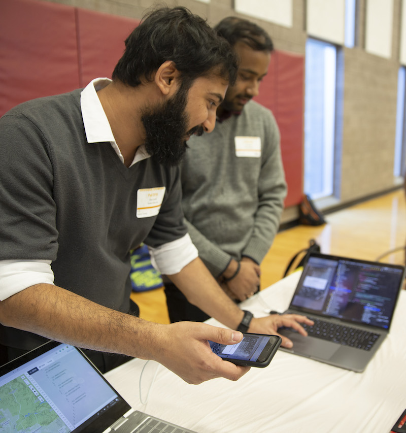Student looking at a laptop
