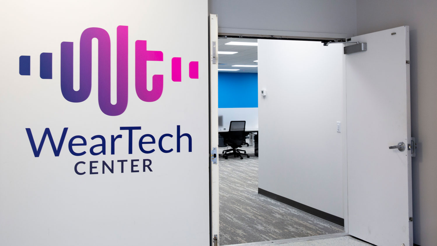 The entrance to the WearTech Applied Research Center facilities.