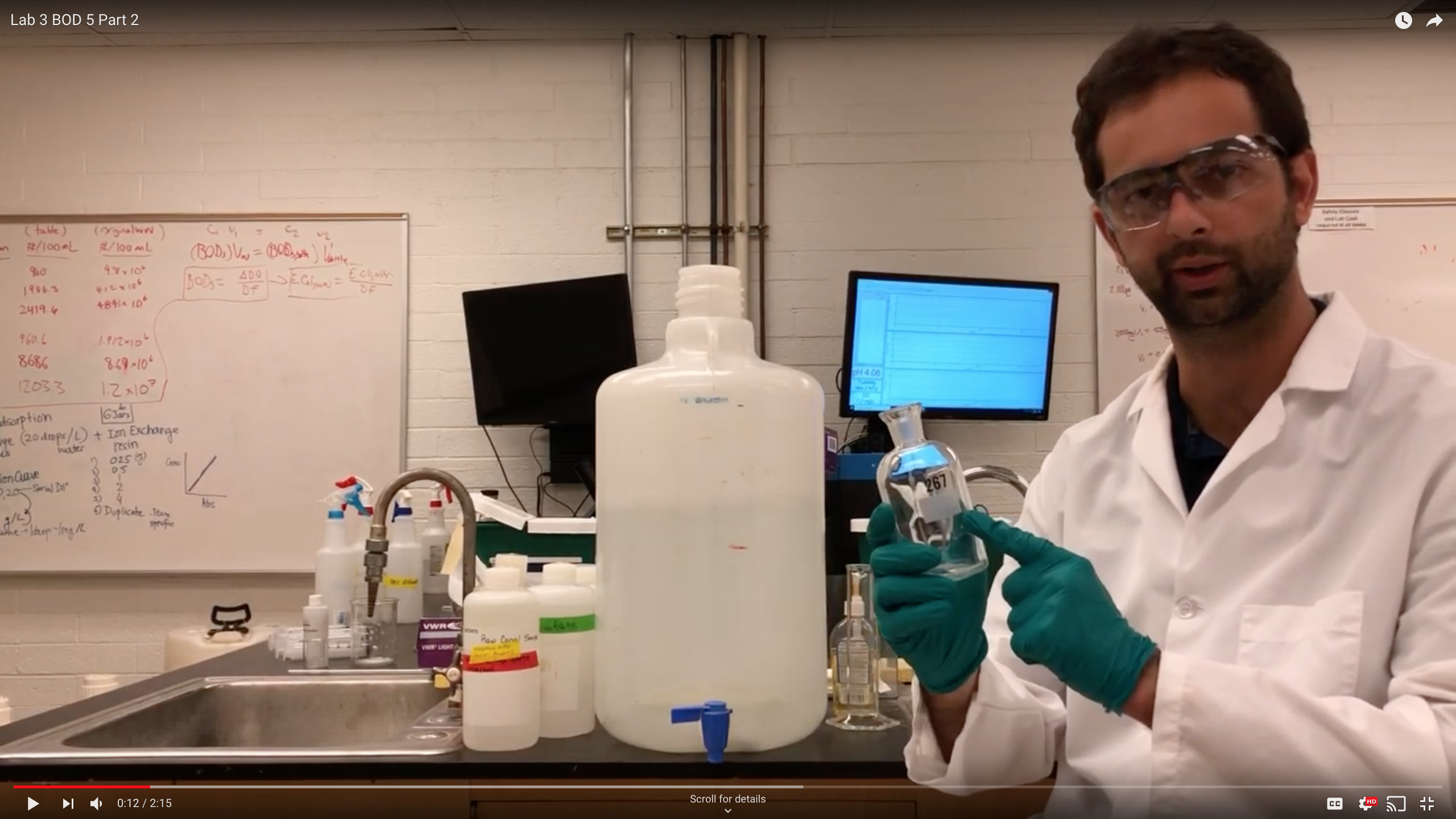 Teaching assistant Thiago Barbosa records a video of a lab demonstration.