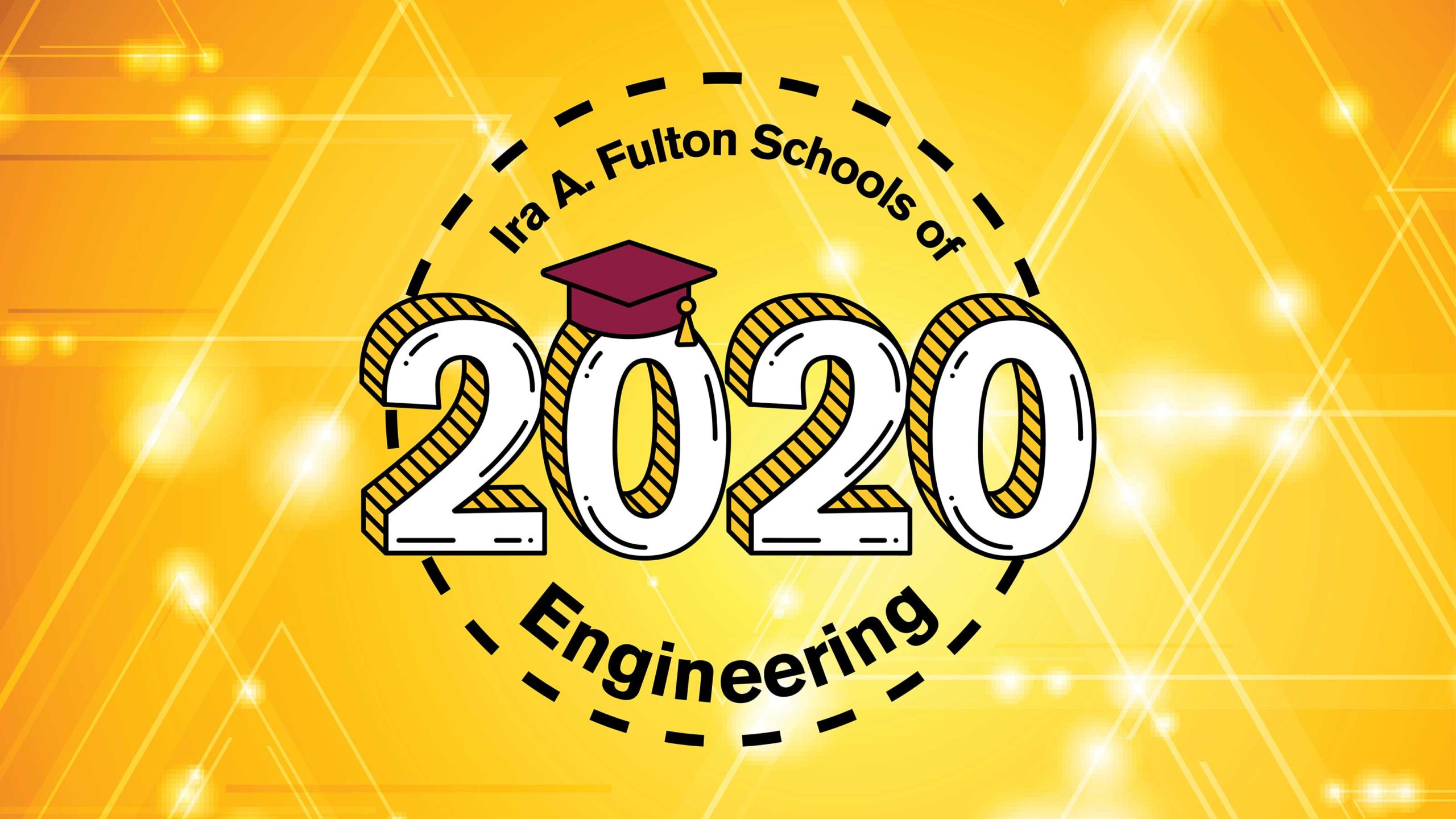 Featured Graduates Cover Photo gold graphic with 2020 with a graduation cap