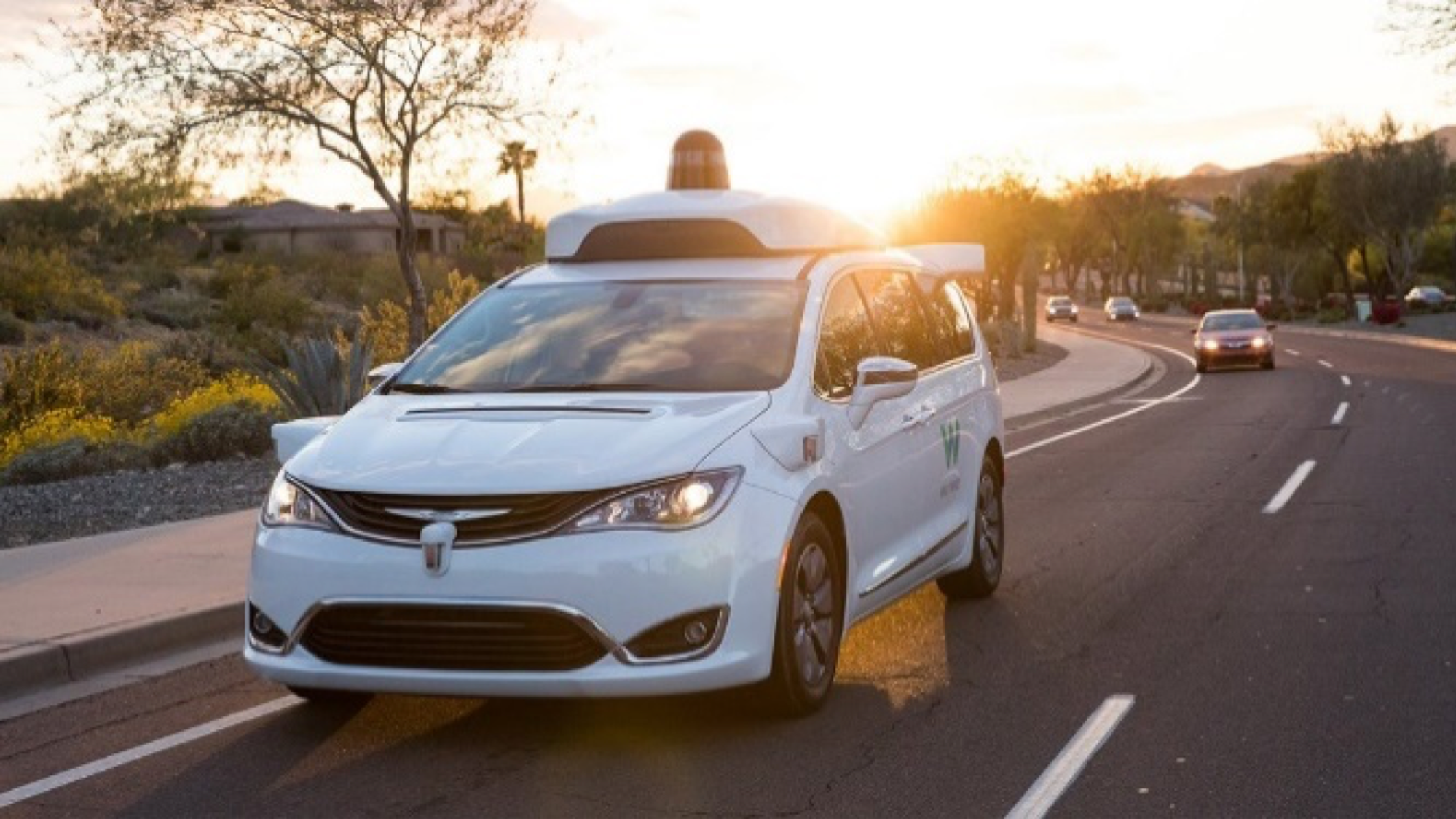 Autonomous car on road