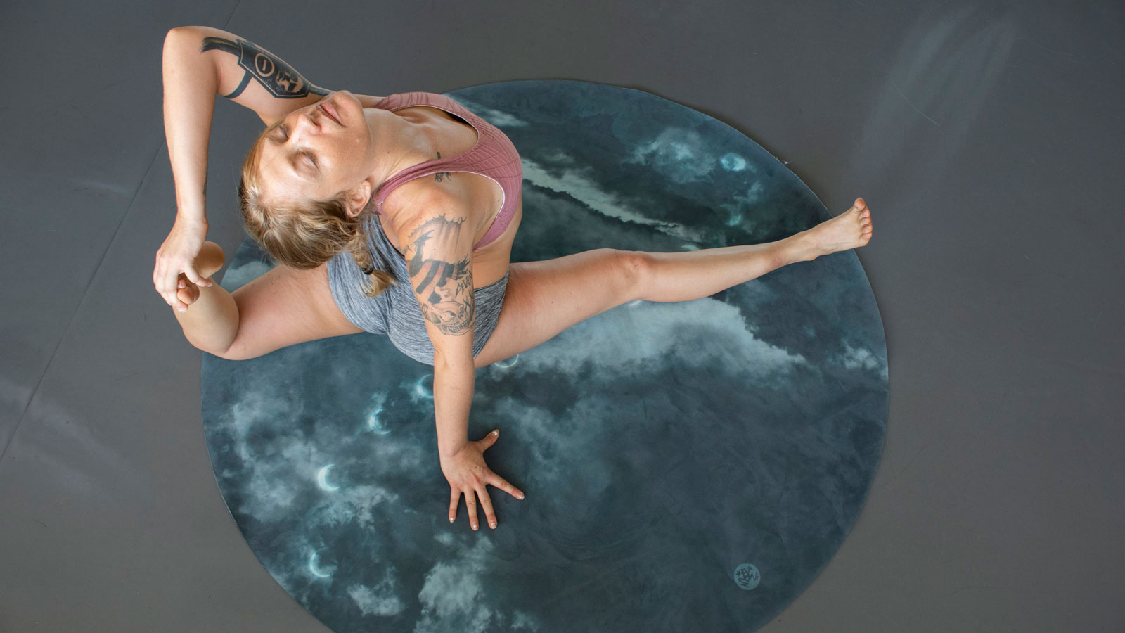 Cassandra Johnson, a yoga instructor, practices yoga.
