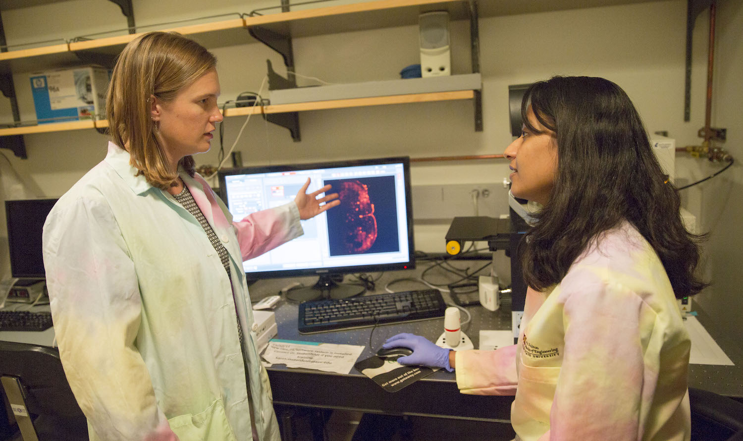 Sarah Stabenfeldt and Vimala Bharadwaj work in the Stabenfeldt Lab.