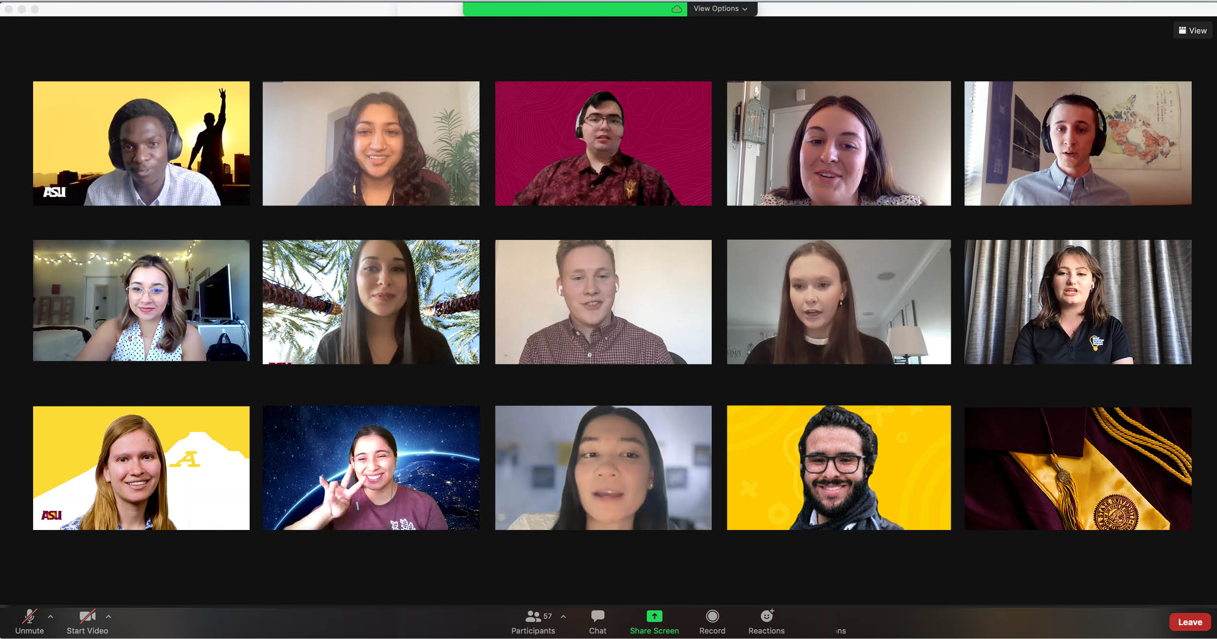 GCSP-grads-story-lead-v1 A screenshot of a Zoom meeting with Fulton Schools engineering students in the Grand Challenges Scholars Program