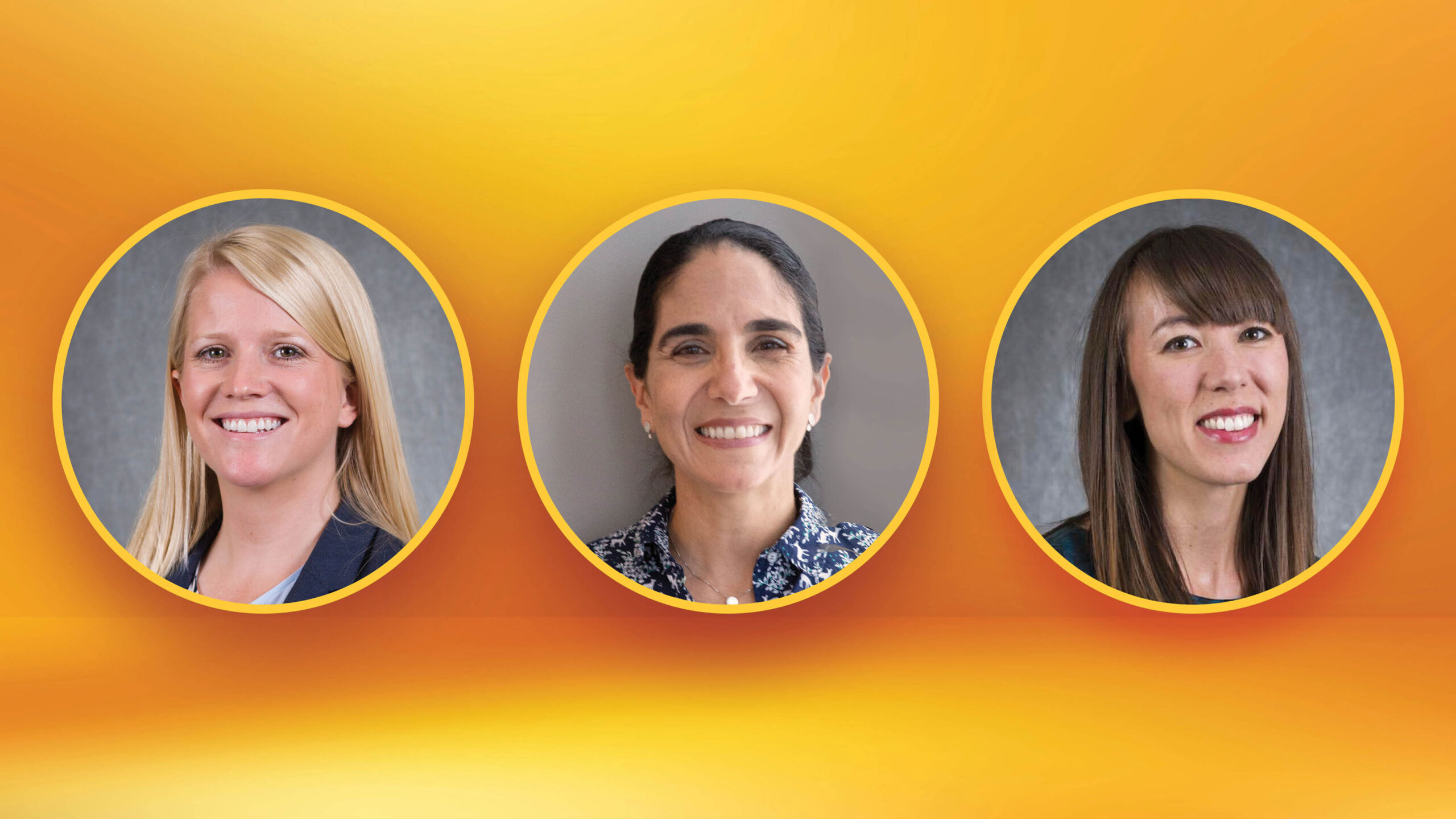 FWA-Outstanding-Mentors-Grads-2021-v2 headshots of Rebecca Muenich, Andréa Richa and Sydney Schaefer