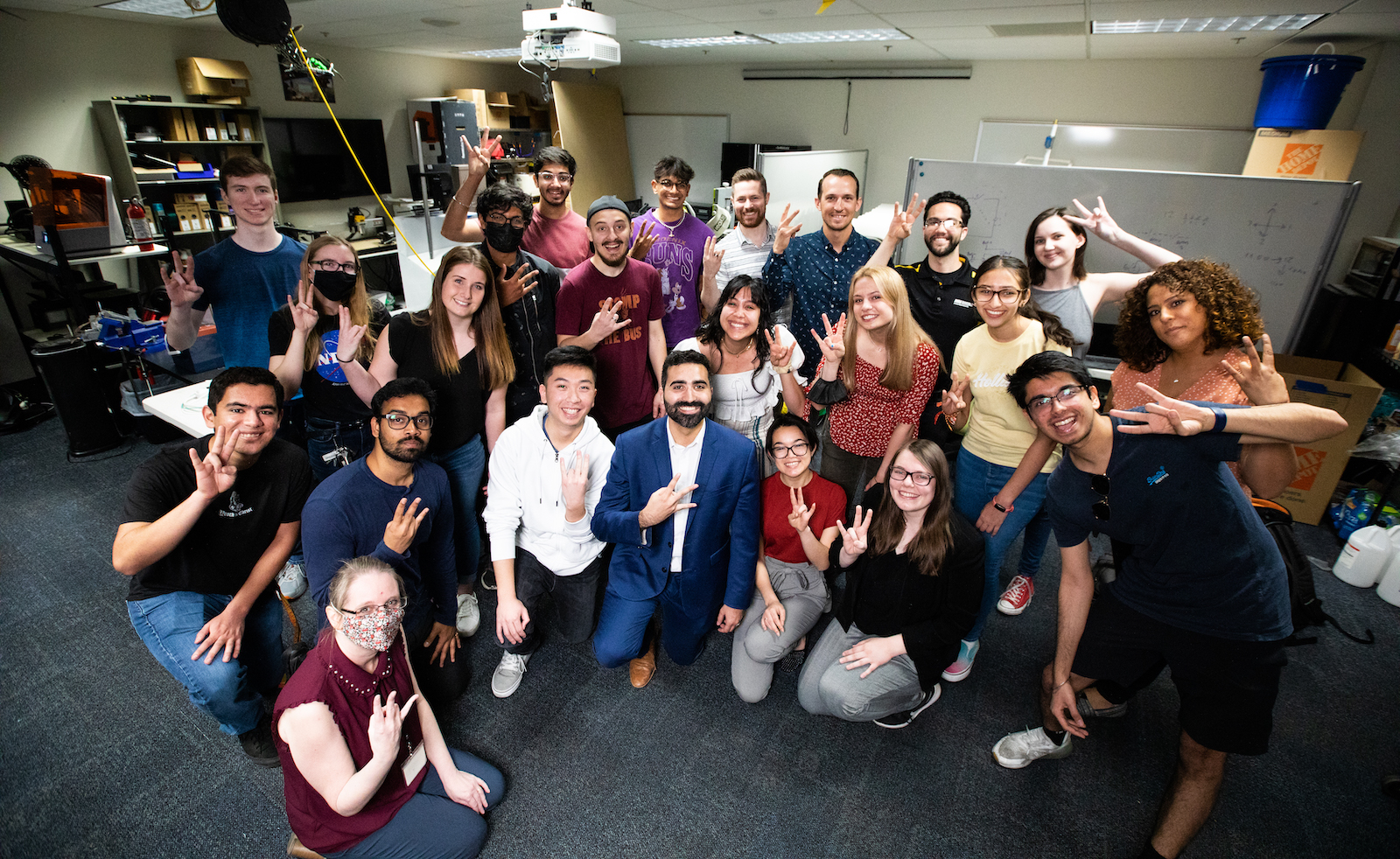 students and staff in the Luminosity Lab