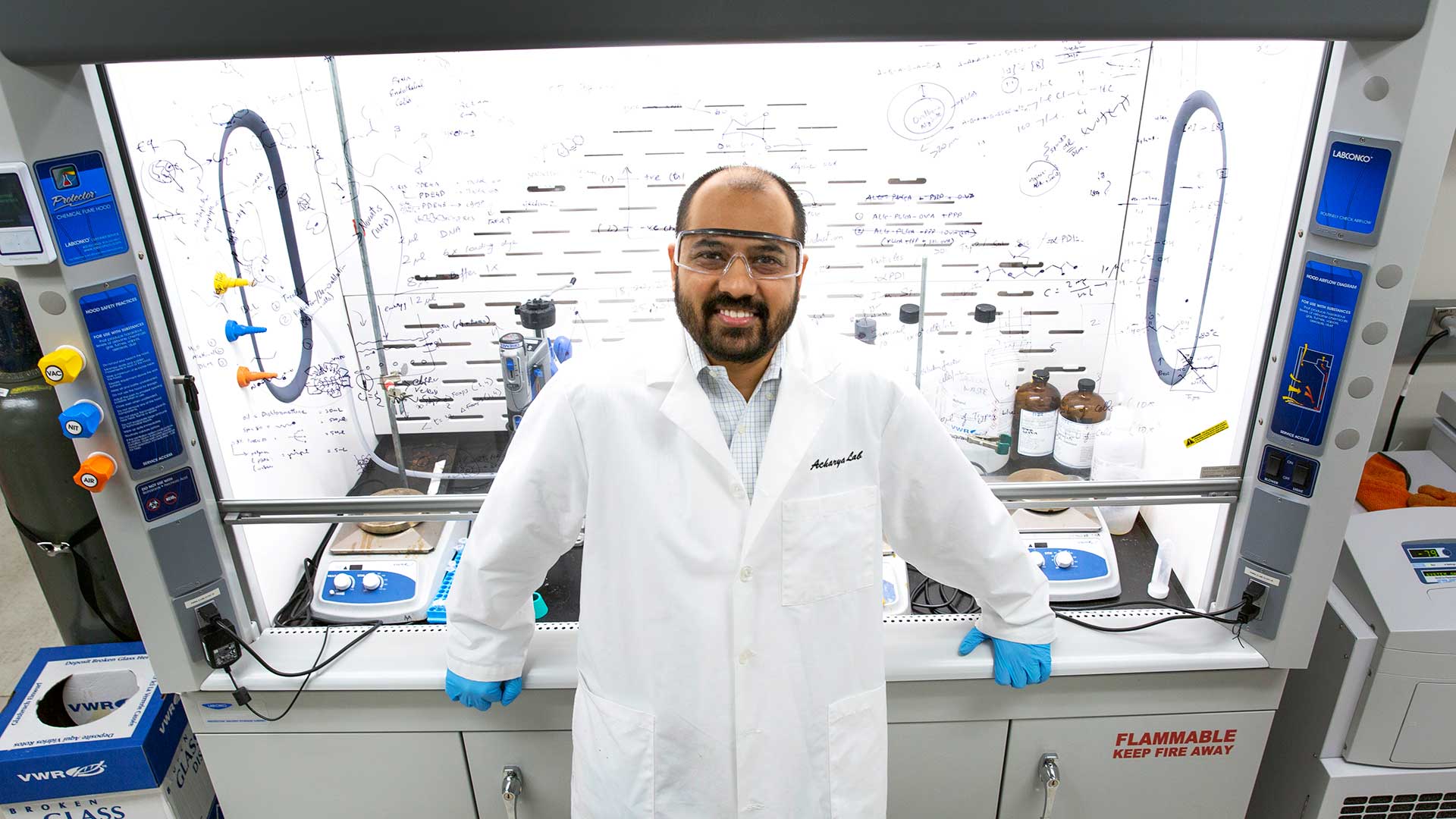 SEMTE-Abhinav-Acharya-EG-2077a-1920×1080-toWEB NSF CAREER Award winner Abhinav Acharya in his lab