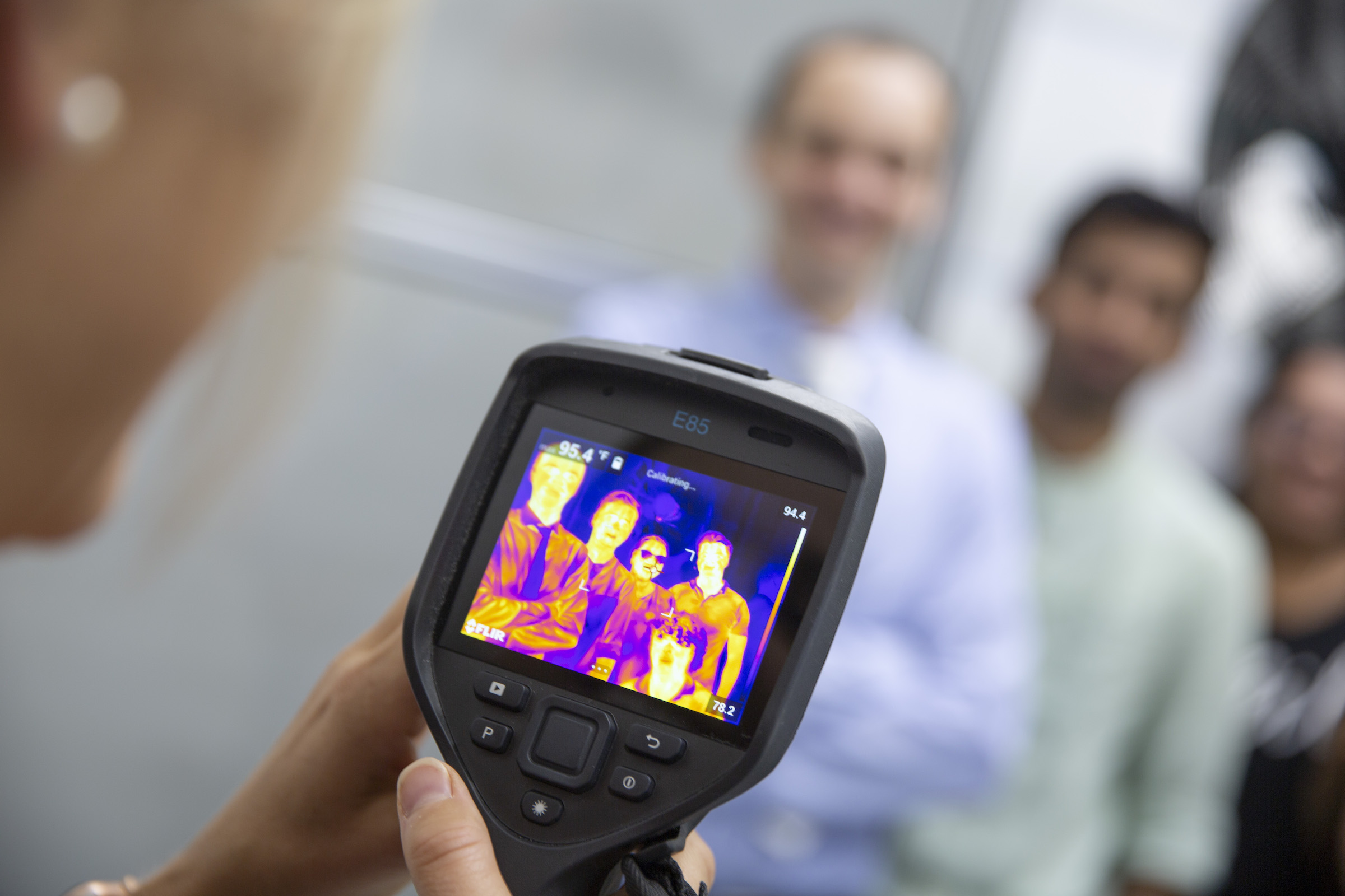 a thermographic imager in use