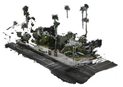 A figure depicting a digital 3D environment of an intersection in Tempe.