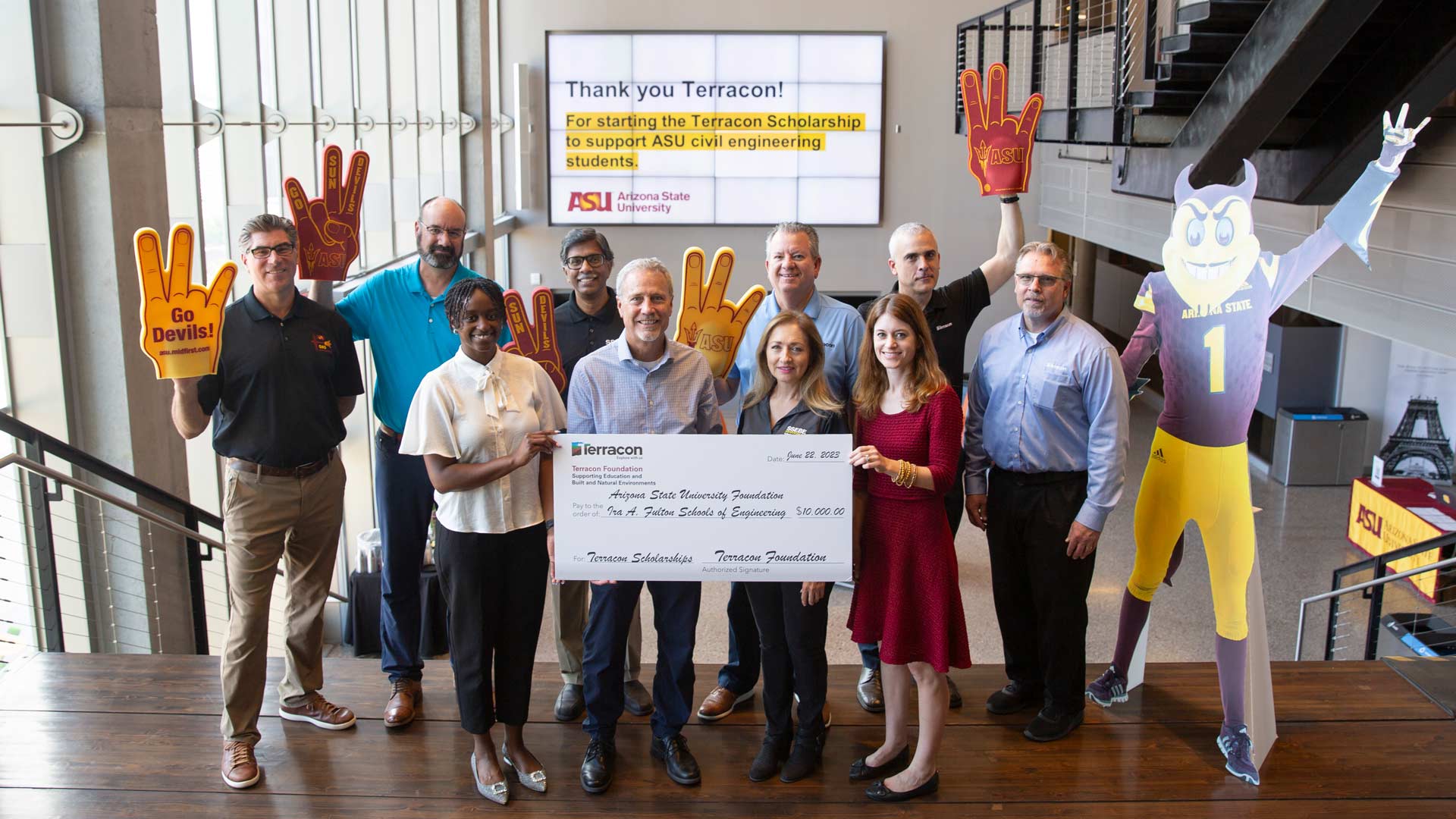 Group with large check from Terracon