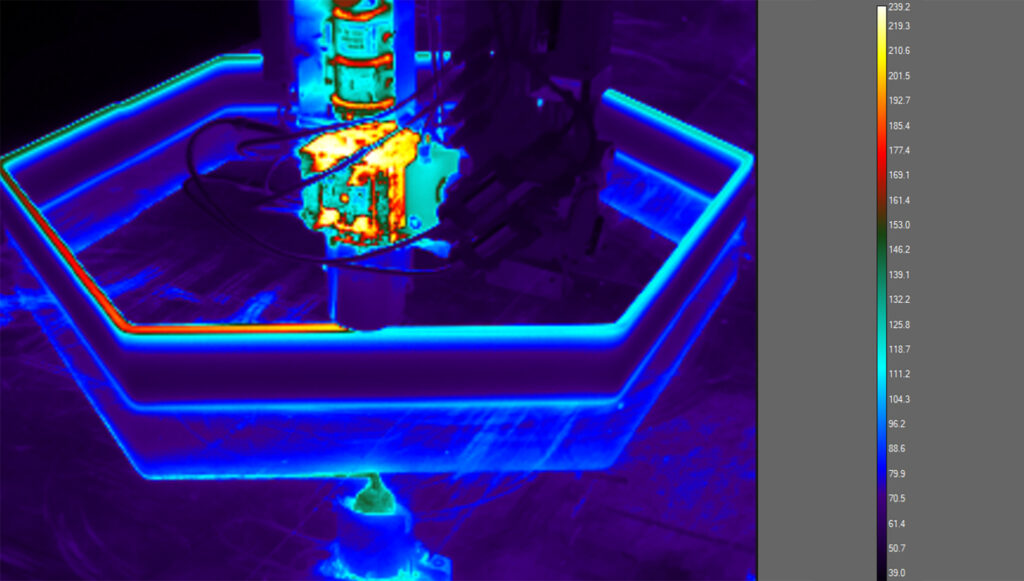 thermal camera reading of a 3D printer