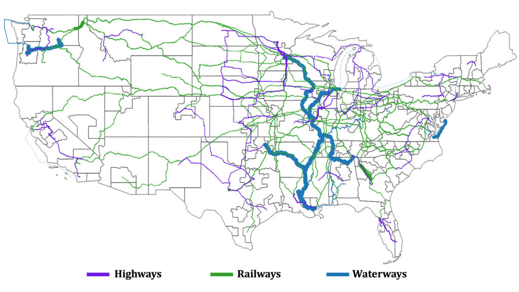 food distribution map of United States
